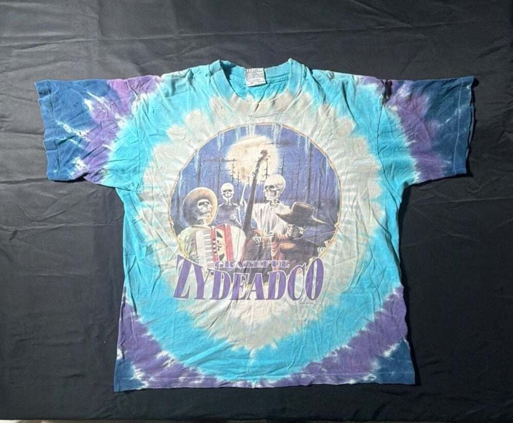 Rare '95 Spring Tour, Greatful Dead, T- Shirt, Grateful Zydeadco, Liquid Blue - Picture 1 of 11